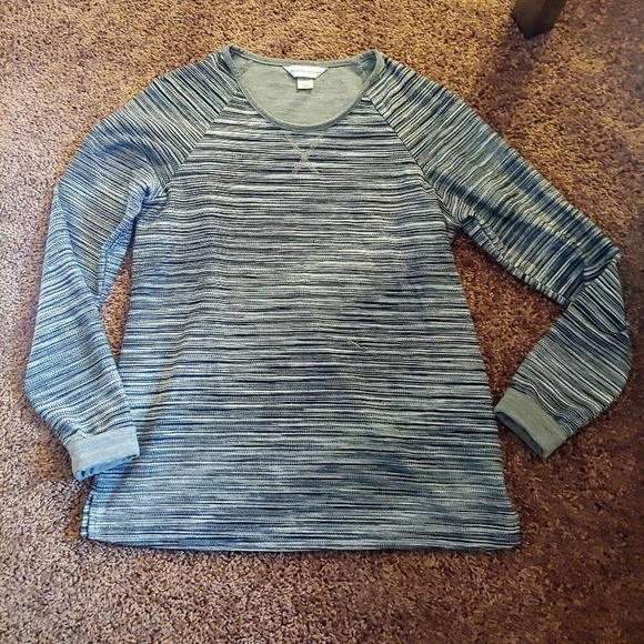 Christopher&banks bluish gray striped sweater/top - Picture 1 of 4